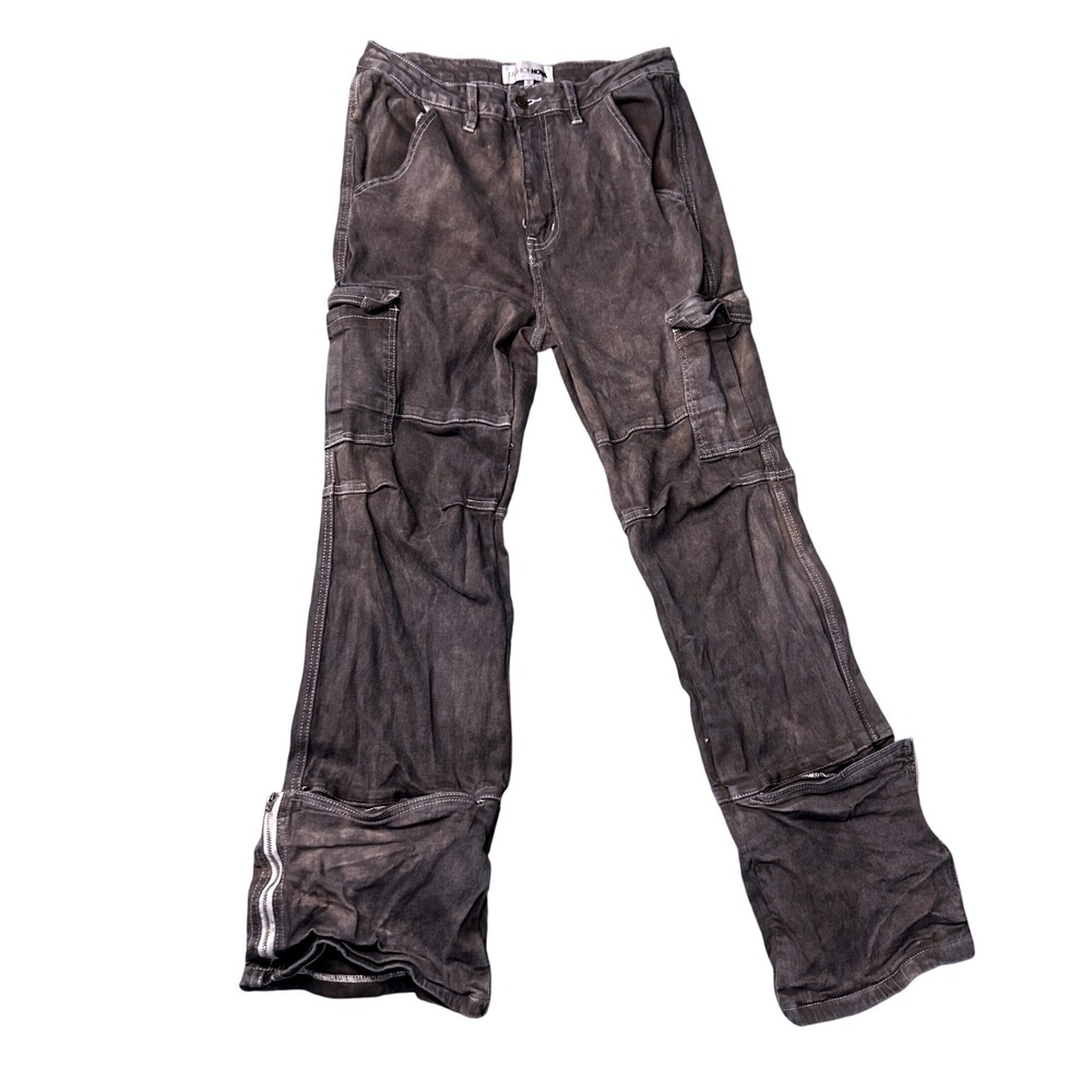 Hand Dyed Fashion Nova Women CargoJeans‎ Dark Wash